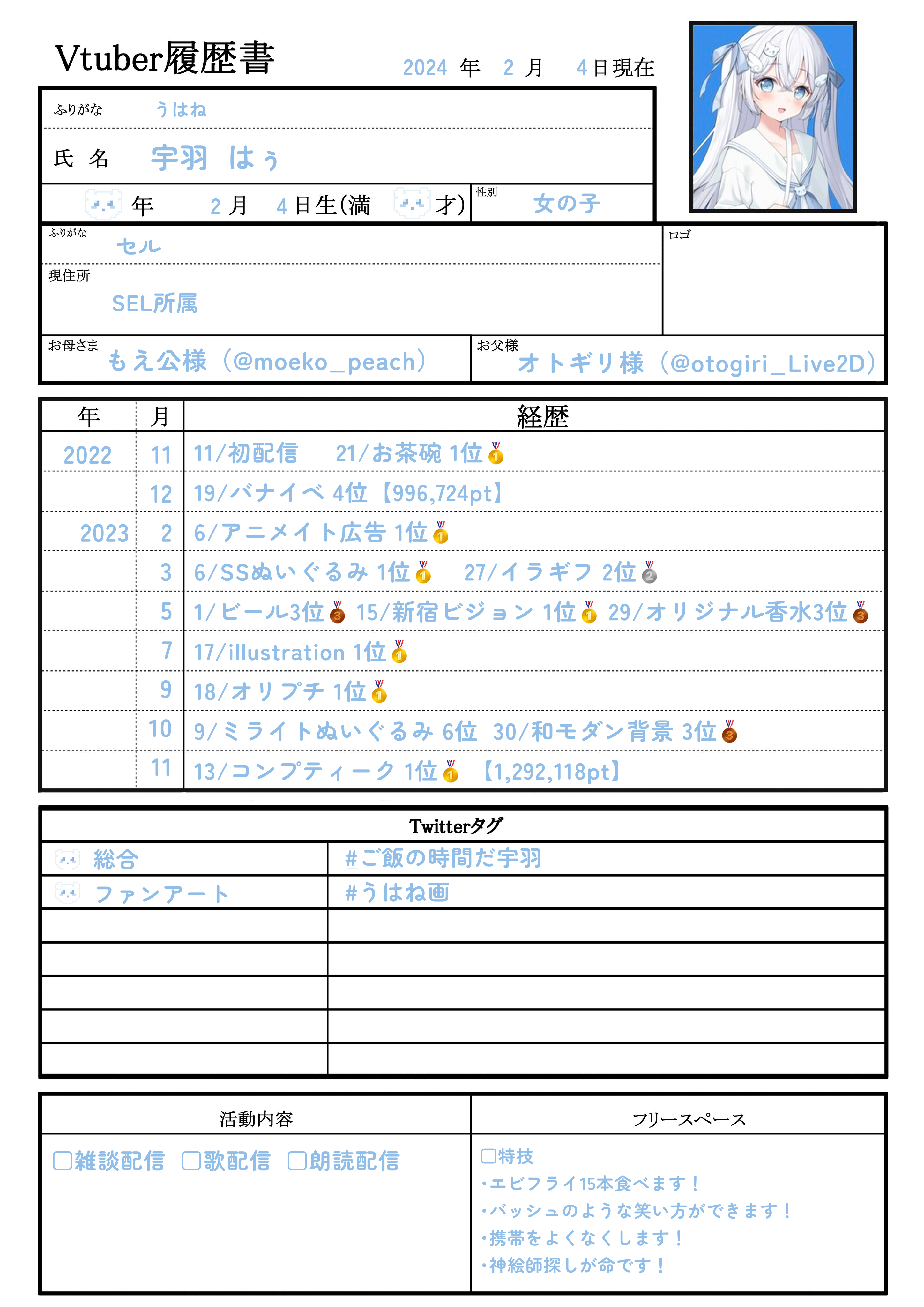 イベント参加履歴書